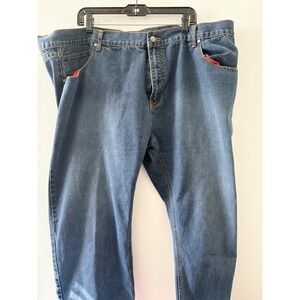 Linea Uomo LU Jeans Mens Size 48x32 Relaxed Straight Blue Denim Big & Tall 48W